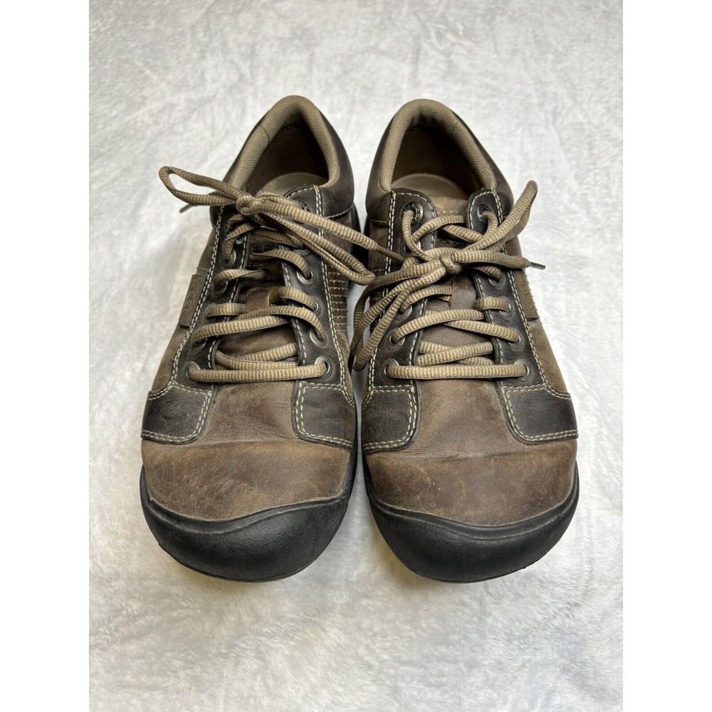 Keen Austin Walking Hiking Brown Leather Shoes 13008-BLCK Size 8.5